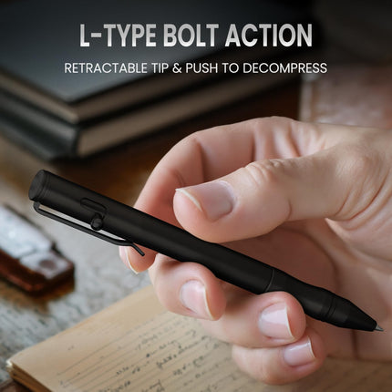 Origin-Joy Brass Bolt Action Pen Set, Heavy Duty EDC Copper Metal Tactile Turn Pen With Gel Ink Refills (Black & Nickel White)