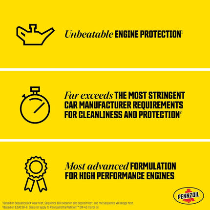 Pennzoil Ultra Platinum Full Synthetic 0W-20 Motor Oil, 1 Quart (6 Pack)
