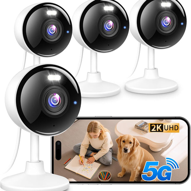 2K Indoor Outdoor WiFi Dome Security Camera with 2-Way Audio