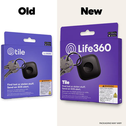 Life360 Tile - Bluetooth Tracker, Keys Finder and Item Locator for Keys, Bags and More. Phone Finder. Both iOS and Android Compatible. 1-Pack (Black)