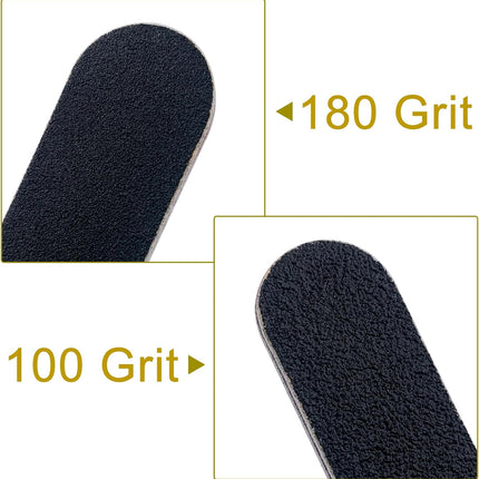 HeeYaa Nail File 10 PCS Professional Double Sided 100/180 Grit Nail Files Emery Board Black Manicure Pedicure Tool and Nail Buffering Files