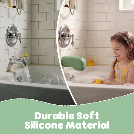 Roslim Silicone Baby Bathtub Faucet Cover, Bath Faucet Cover for Kids Bathtub Safety, Spout Cover for Baby, Toddler，Upgraded Bath Tub Spout Protector Cover, Universal Fit, Olive Green