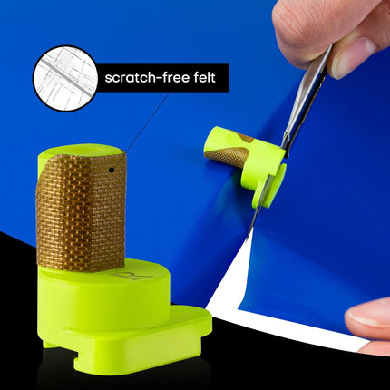 NEWISHTOOL Wrap Tool Cutting Spacer for Film Cut, 1 Pair Left/Right Hand Guide Trimming Edge Freehand Cutting Tool with 2mm/7mm Two Distance Cuts, Built-in Blade Magnet and Scratch-Free PTFE Felt