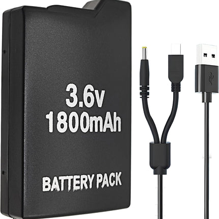 Battery for Sony PSP 1000 1001: Model PSP-110 Replacement Battery Pack 3.6V 1800mAh for Sony PSP1000 PSP1001 PSP Fat with Charger Cable