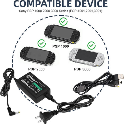 PSP Charger,AC Power Adapter Cord for PSP 1000 / PSP Slim & Lite 2000 / PSP 3000