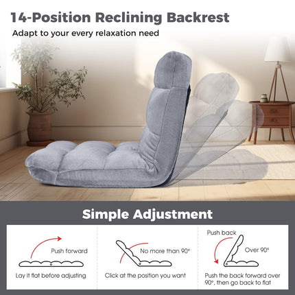 Floor Chair, 14 Positions Adjustable Floor Gaming Chair