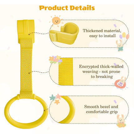 8Pcs Baby Playpen Pull up Rings, Premium Baby Pull up Rings for Play Pen Standing up, Plastic Safety Walking Exercises Assistant Rings for Infants Babies Toddler, 4 Colors.