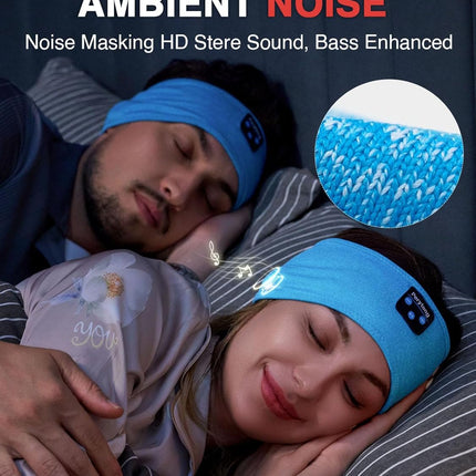 Perytong Sleep Headphones Wireless, Bluetooth Sports Headband Headphones with Ultra-Thin HD Stereo Speakers Perfect for Sleeping,Workout,Jogging,Yoga,Insomnia, Air Travel, Meditation (Azure)