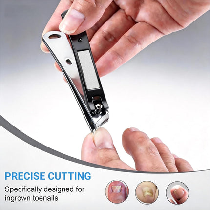 Upgraded Slanted Ingrown Toenail Clippers for Men Women Seniors, Sharp Stainless Steel Curved Toe Trim Nail Clippers with File for Thick Nails, Angled Nail Cutter Trimmers Fingernail Clipper