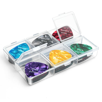 Guitar Pick Holder, 6-Grid Guitar Pick Case, 60 Capacity, Box Only