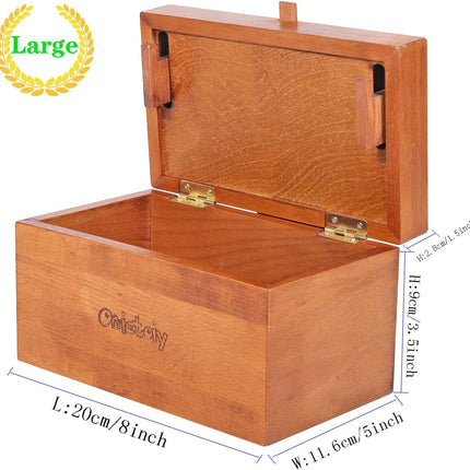 Onietoiy Big 32 Steps Wooden Secret Puzzle Box Toys Beech Wood Money Holder Handmade Storage Brain Teaser Unlocking Games Retro Compartment Thinking Toy Mysterious Birthday Gift for Kids and Adults