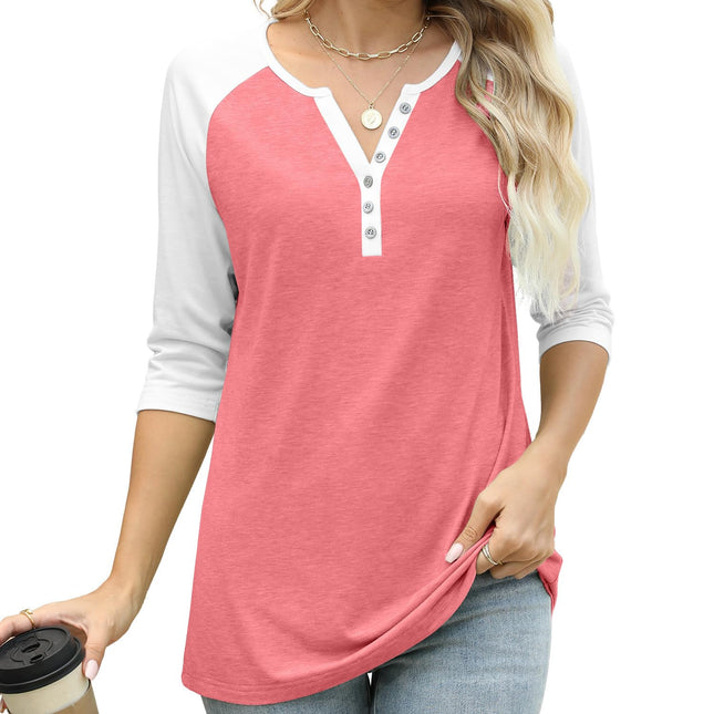 Womens Tops 3/4 Length Sleeve Blouses Dressy Casual Summer Outfits