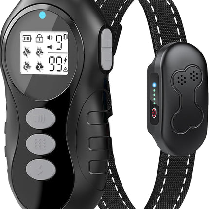Dog Shock Collar with Remote Control for Dogs 10–120lbs, IPX7 Waterproof Dog Training Collar with Security Lock, 4 Safe Training Modes, Rechargeable Long Battery Life for Small Medium Large Dogs Gry