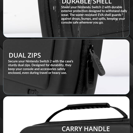 Orzly Case Compatible with Nintendo Switch 2 Protective Carry Case (2025 Model) with Screen Padding, Game Card microSD Pockets for Console and Accessories Screen Size 7.9" - Gift Boxed