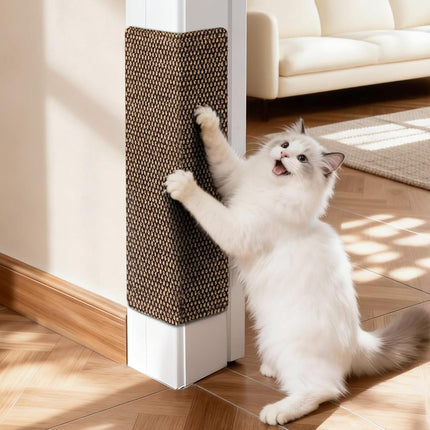 Wall Cat Scratcher for Indoor Cats,19.6x7.8”Corner Cat Scratcher,Cat Scratch Pad Furniture Protector for Door & Wall,Couch, Durable Cat Scratching Board Easy Mount(Deep Brown, 19.6”x7.8”)