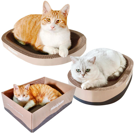 Set rascador para gatos de 3 piezas, nido en forma de cuenco ovalado para gatos de interior