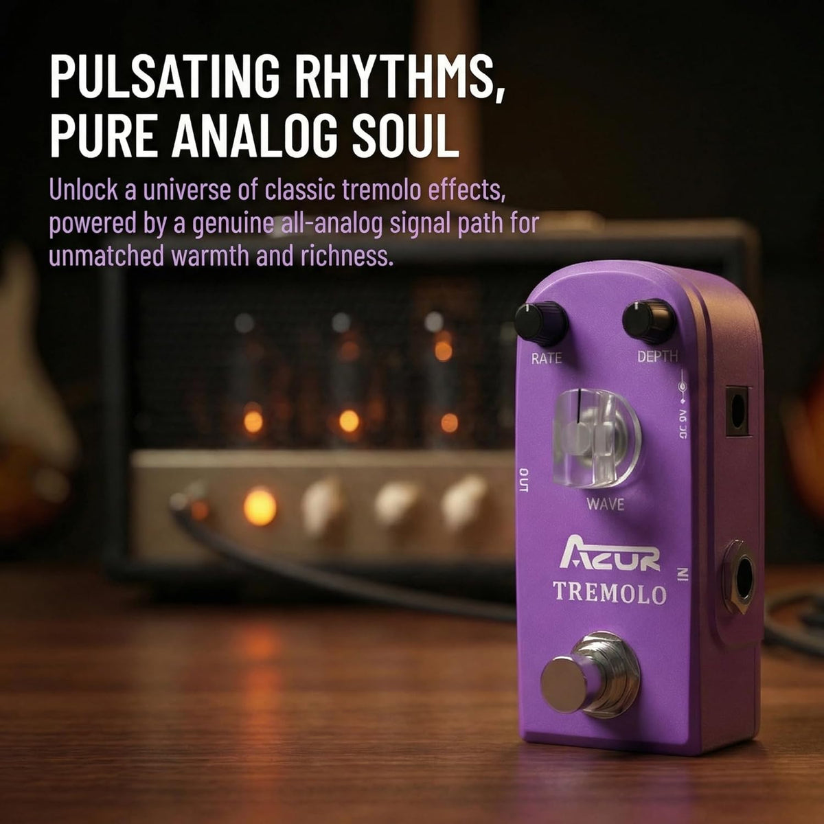Analog Tremolo Effect Pedal for Electric Guitar - photo 3