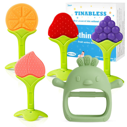Teething Toys (5 Pack) - Infant Teething Keys Set, BPA-Free, Natural Organic Freezer Safe for Infants and Toddlers, Silicone Baby Teethers