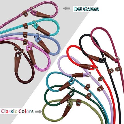 5/6/7 FT Slip Lead Dog Leash for Small Dogs, 1/4" Thin Nylon Rope