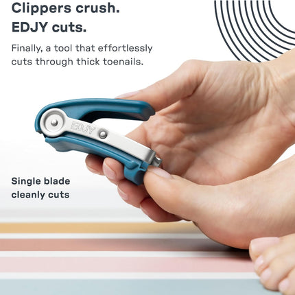 EDJY Toenail Cutter - Precision Stainless Steel Nail Cutter for Toenails | Sharp Blade, Ergonomic Design, Durable & Rust-Resistant | Ideal for Men and Women | EDJY Blue