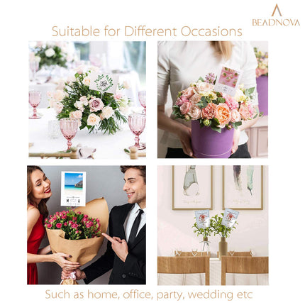Floral Pick Card Holder 50pcs 9inch Plastic Straight Head Flower Pick Card Holder for Floral Arrangement Bouquet Wedding Decoration (Fork Shape Head)