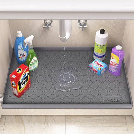 Under Sink Mat 34" x 22" Waterproof Silicone Cabinet Kitchen Liner