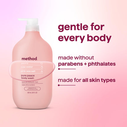 Body Wash, Pure Peace, Paraben and Phthalate Free, 28 oz (Pack of 1)