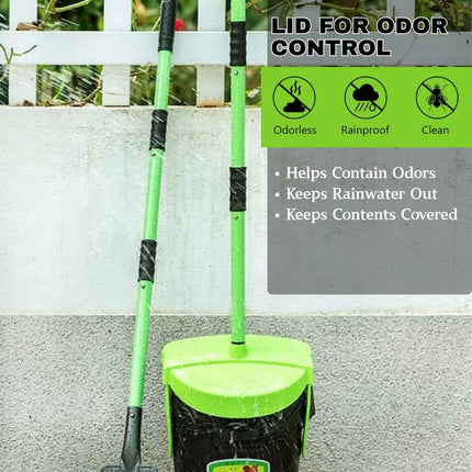 40.16" Pooper Scooper Set – Swivel Bin & Rake Kit with 100 Waste Bags