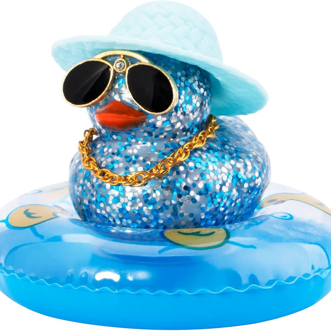 Blue Rubber Duck Dashboard Ornament with Accessories