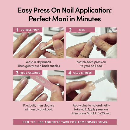 Press On Nails, Short Oval Magnetic, Fake Nails 30pc Nail Kit - photo 8