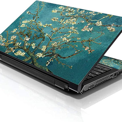 LSS Laptop 17-17.3" Skin Cover with Colorful Almond Trees Pattern for HP Dell Lenovo Apple Asus Acer Compaq - Fits 16.5" 17" 17.3" 18.4" 19" (2 Wrist Pads Free)