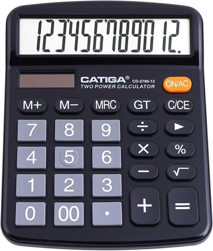 12-Digit Desktop Calculator with Large LCD