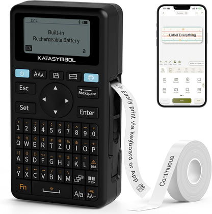 Bluetooth Label Maker with Keyboard and App Support