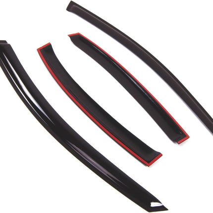 Tuningpros Window Visor Compatible with 2006-2011 Kia Rio Sedan, DGWV2-645 Outside Mount Deflector Rain Guard Dark Smoke, 4 Pcs Set