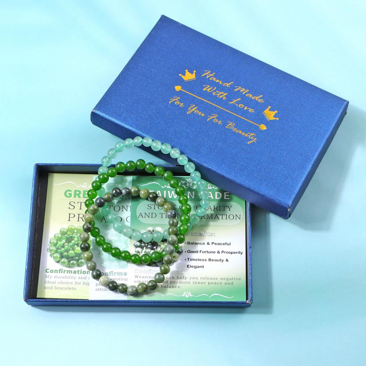 3-Piece 6mm Natural Crystal Gemstone Stretch Bracelets - photo 4