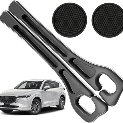 Car Seat Gap Filler Organizer Compatible with Mazda Cx5 CX-5 Accessories Seat Gap Plug Blocker with Storage Slot Non-Slip Car Cup Holder Coaster Black