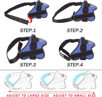 No-Pull Reflective Dog Vest Harness with Handle, Blue, S - photo 3