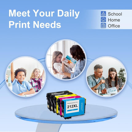 Remanufactured Ink Cartridge Replacement for Epson 212 Ink Cartridges 212XL Ink High Capacity for Epson 212XL Ink Cartridges Combo Pack for Workforce XP-4100 XP-4105 WF-2830 WF-2850 Printer (5-Pack)