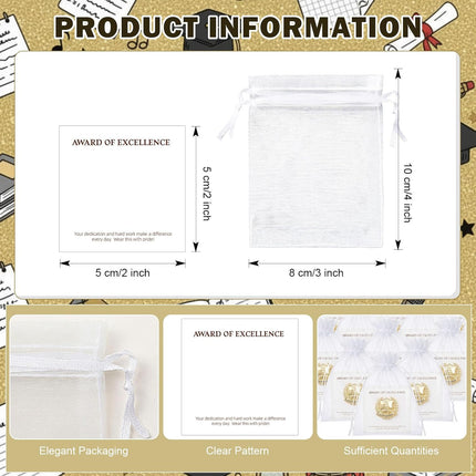 Sureio 30 Set Leadership Lapel Pins Bulk 2026 Graduation Souvenir Gifts Gold School Award Badges 1 Inch with Card, Organza Bag for Student Teacher Congrat Grad Party