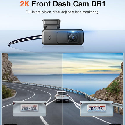 AINAVI Front Dashcam for Cars, Mini 2K Dash Camera, Dash Cam Built-in WiFi Wireless with APP Control, Hidden-Style Single Car Camera/WDR/Night Vision/G-Sensor/24H ParkingMode
