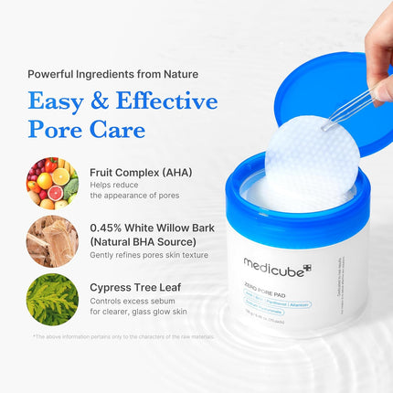 medicube Zero Pore Pad 2.0 — AHA BHA Dual-Textured Korean Exfoliating Toner Pads 70 Count