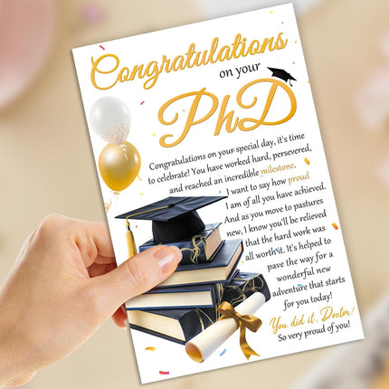 PhD Graduation Card, Congratulations Cards for Doctoral Student, Doctorate Graduation Gift for Son, Daughter, Friends
