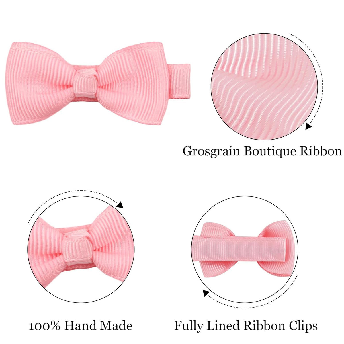 Baby Girls Hair Clips 25PCS Fully Lined Tiny 2" Hair Bows Alligator Clips for Infants Toddlers - photo 3