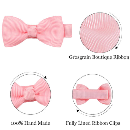 Baby Girls Hair Clips 25PCS Fully Lined Tiny 2" Hair Bows Alligator Clips for Infants Toddlers - photo 3