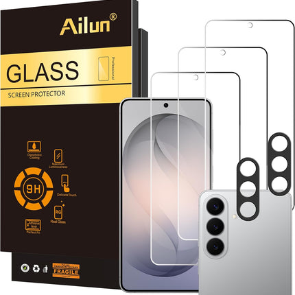 Ailun Glass Screen Protector for Galaxy S26+ / S26 Plus [6.7 Inch] 3Pack+2Pack Camera Lens Tempered Glass Fingerprint Unlock 0.25mm Anti-Scratch Case Friendly Clear-HD[Not for S26/S26 Ultra]
