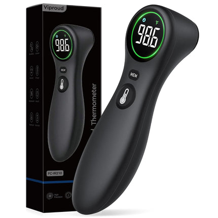 No-Touch Thermometer for Adults and Kids, 1-Second Fast Reading, Color-Coded Fever Alarm, Silent Mode, Object & Room Temperature Function