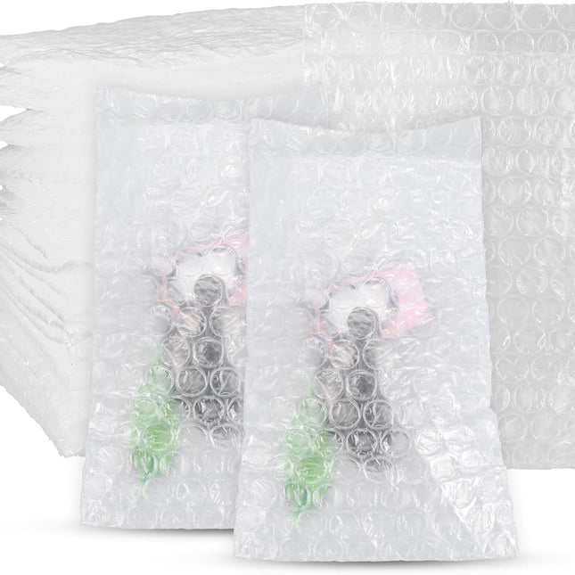 200 Pack 4"x 6" Small Bubble Wrap Pouches, Clear Double Walled