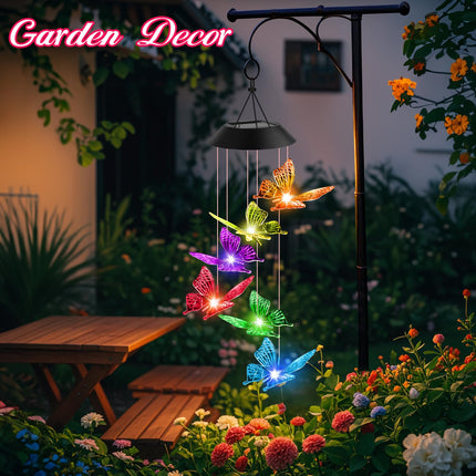 Solar Wind Chimes, Christmas Gardening Butterfly Gifts for Women