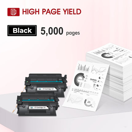 121 Black Toner Cartridge 2-Pack 121 Toner Cartridge High Yield Compatible Replacement for Canon 121 Black Toner Cartreidge CRG-121 CRG121 CRG 121 for Canon imageCLASS D1620 D1650 1620 1650 Printer