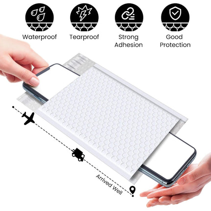 Bubble Mailers 6x10" 100 Pack White Padded Envelopes Usable Size 6x9